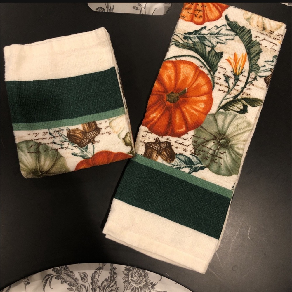 Double Pumpkin - Walmart holiday kitchen towel set